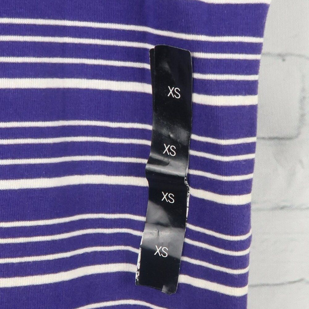 BANANA REPUBLIC PURPLE & WHITE STRIPE EXTRA LONG TANK TOP SIZE XS NWT - Picture 7 of 8
